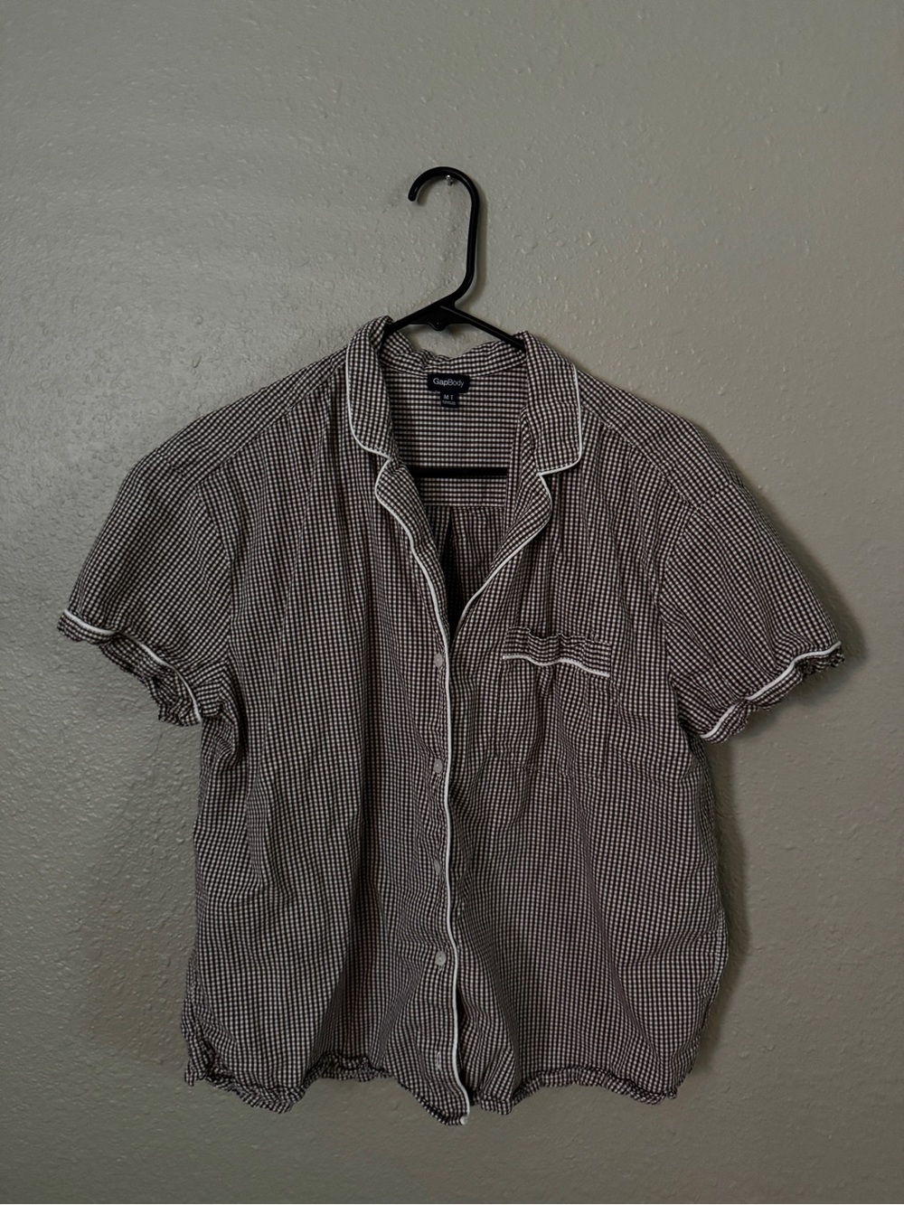 Gap Body Women’s Poplin Pj Shirt - Medium Tall Brown Gingham - Picture 3 of 3